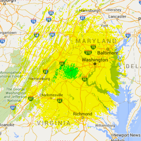 VAPN HF 10m Coverage Area - 400 x 400 km